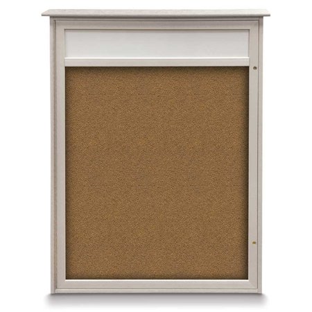 UNITED VISUAL PRODUCTS Triple Door Enclosed Indoor Letterboard UV1143H-SATIN-HUNGRN